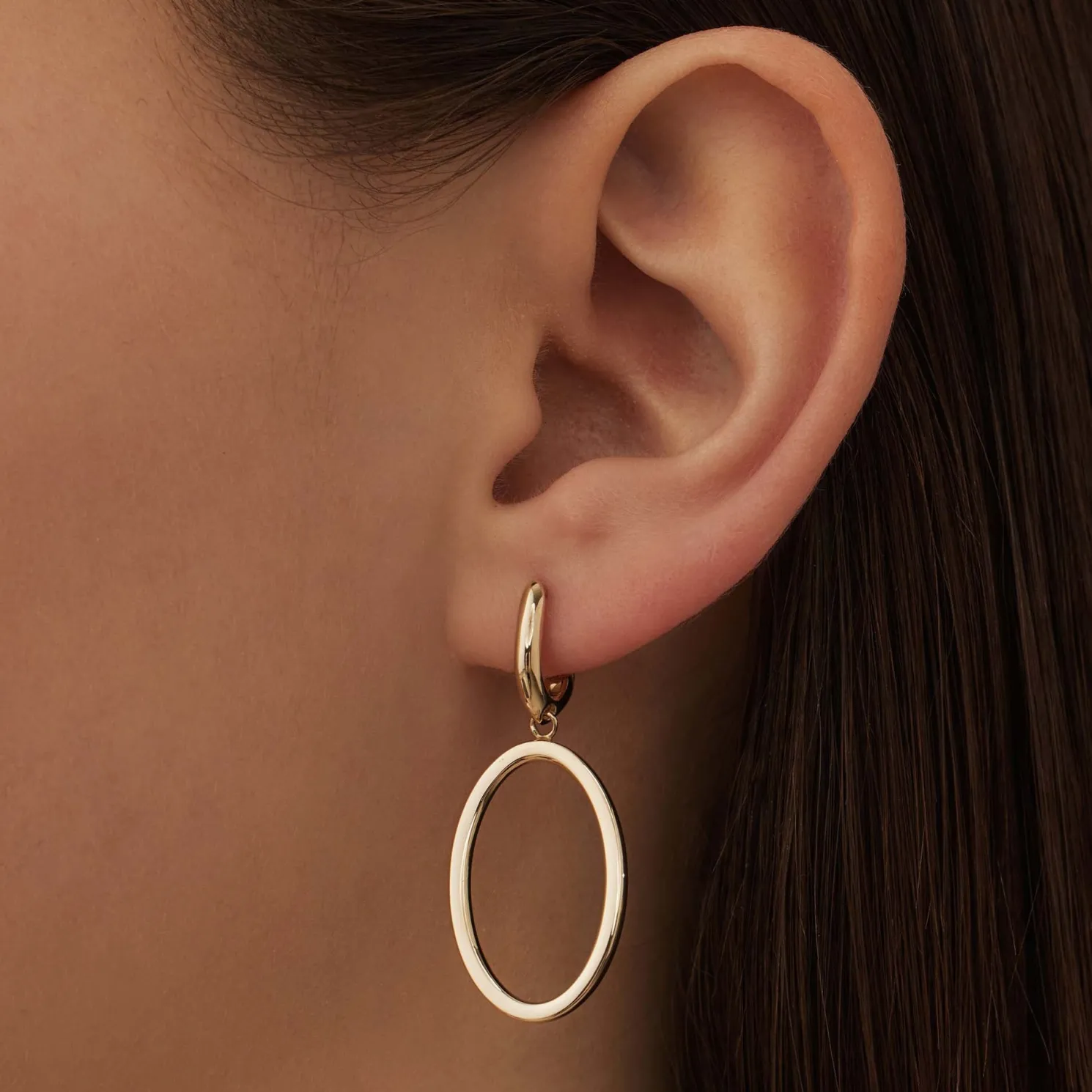 Aidee Annette 14 karaat gouden schakel oorhangers