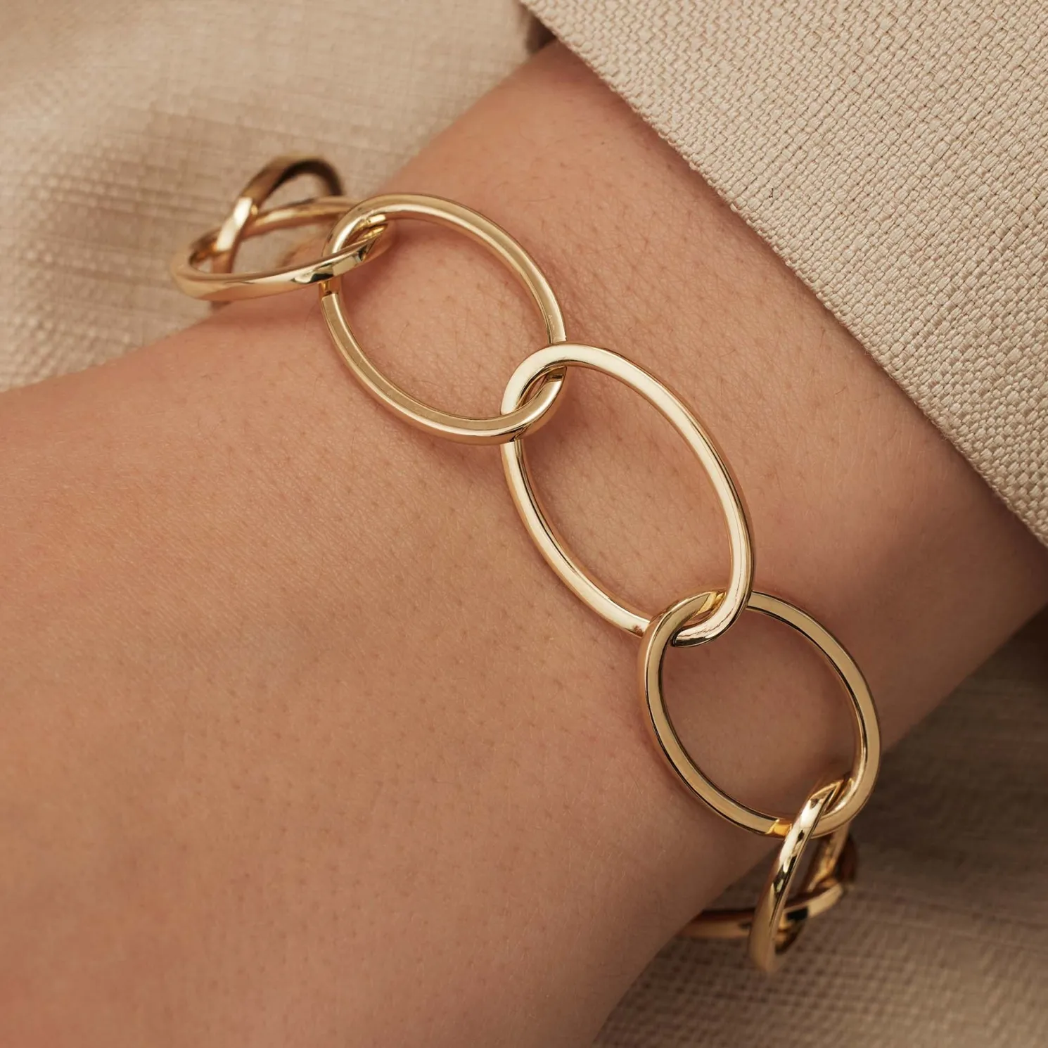 Aidee Annette 14 karaat gouden schakelarmband