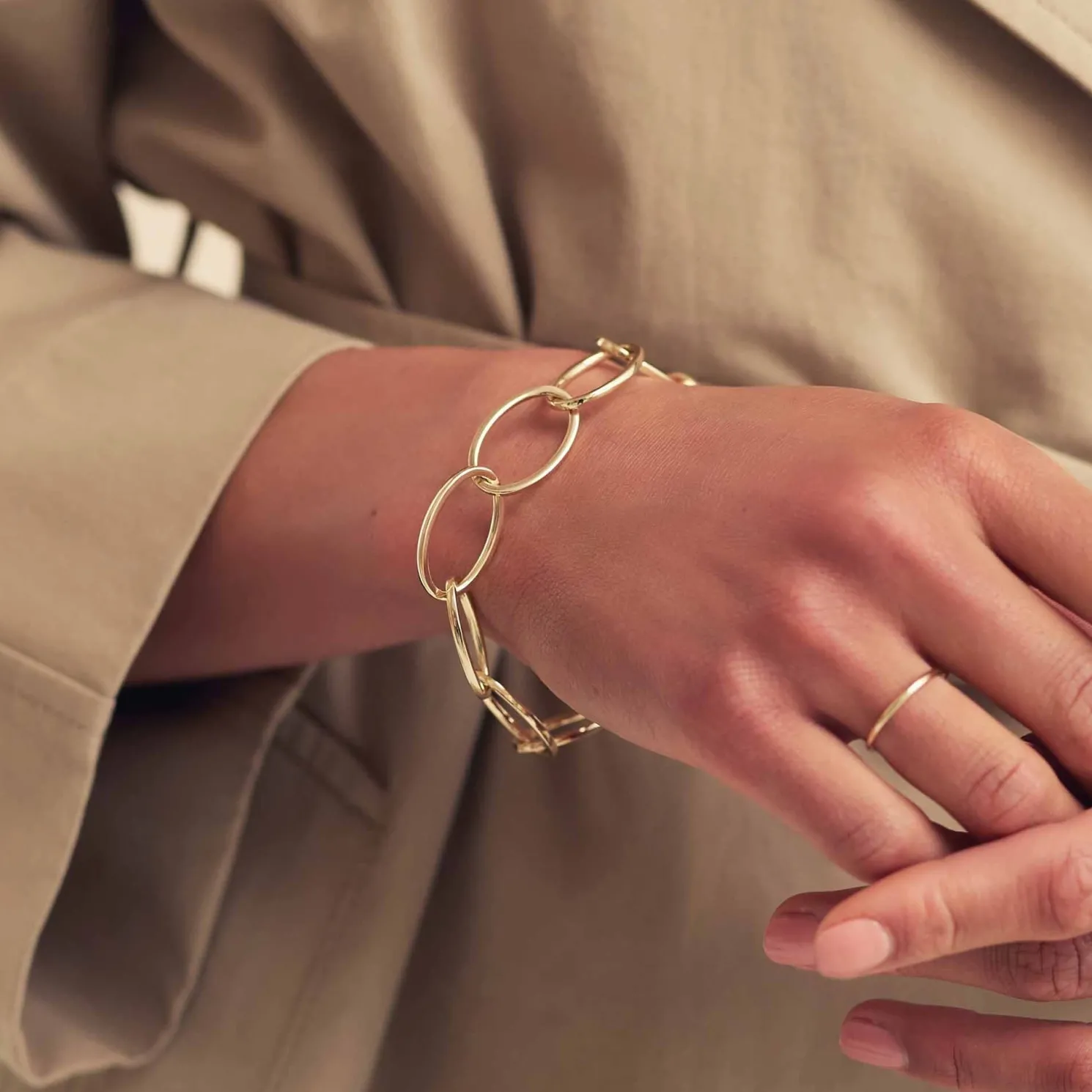 Aidee Annette 14 karaat gouden schakelarmband