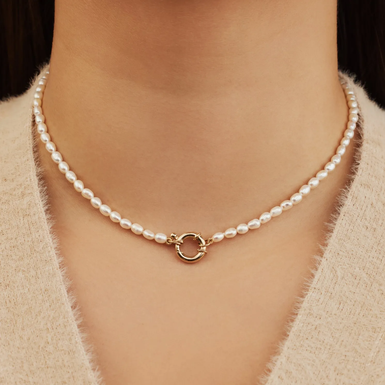 Aidee Marissa 14 karaat gouden collier met zoetwaterparels