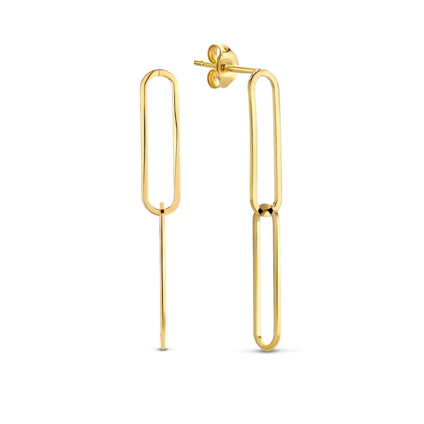 Aidee Odile 14 karaat gouden oorhangers met schakels