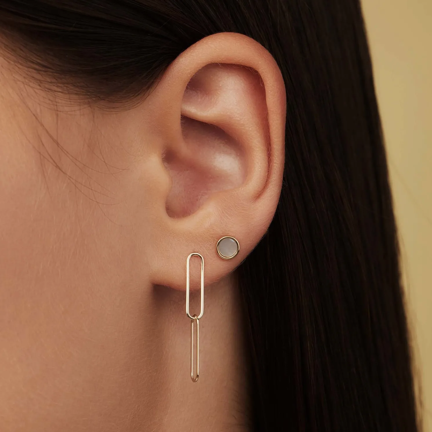 Aidee Odile 14 karaat gouden oorhangers met schakels