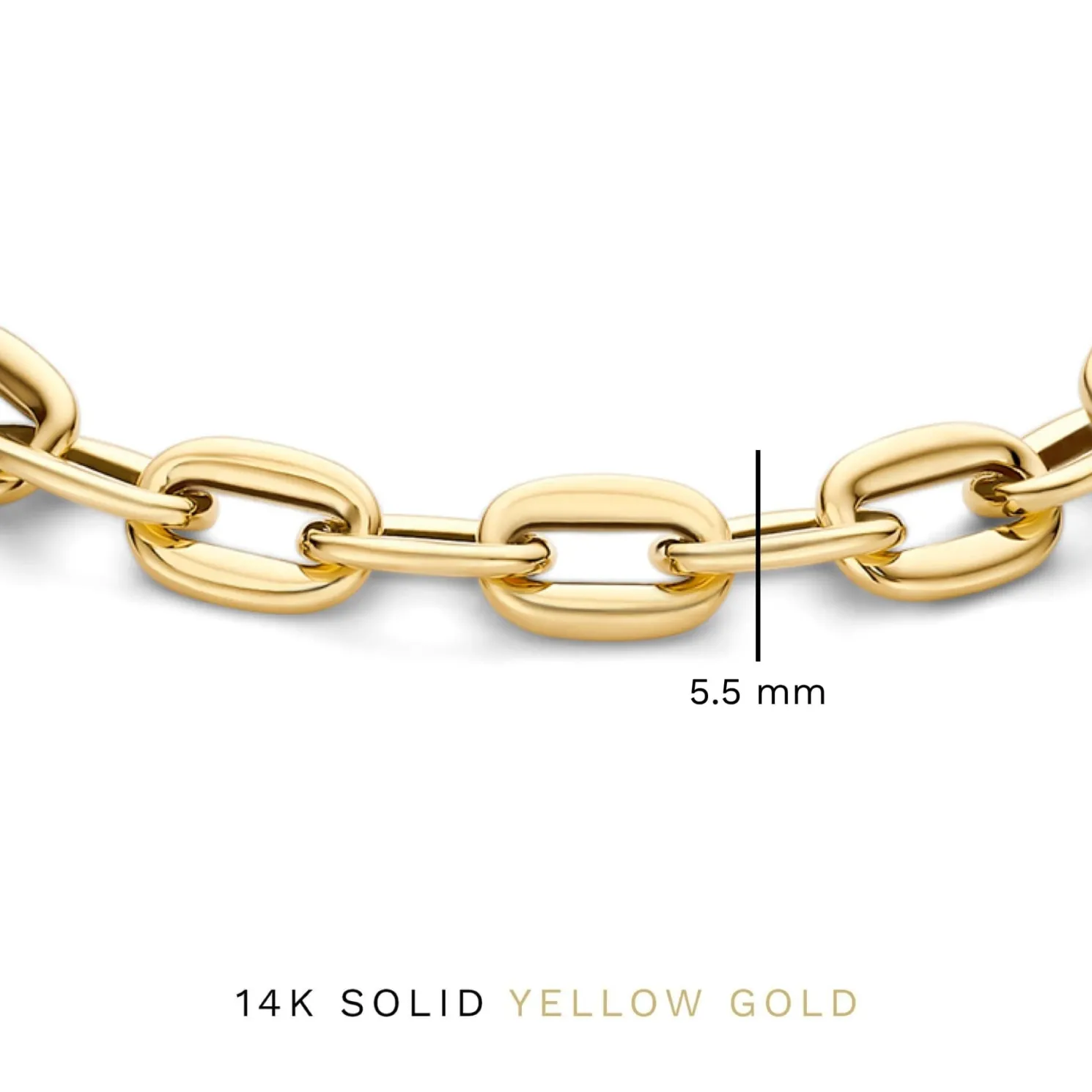 Aidee Ìrene 14 karaat gouden schakelarmband met ronde schakels