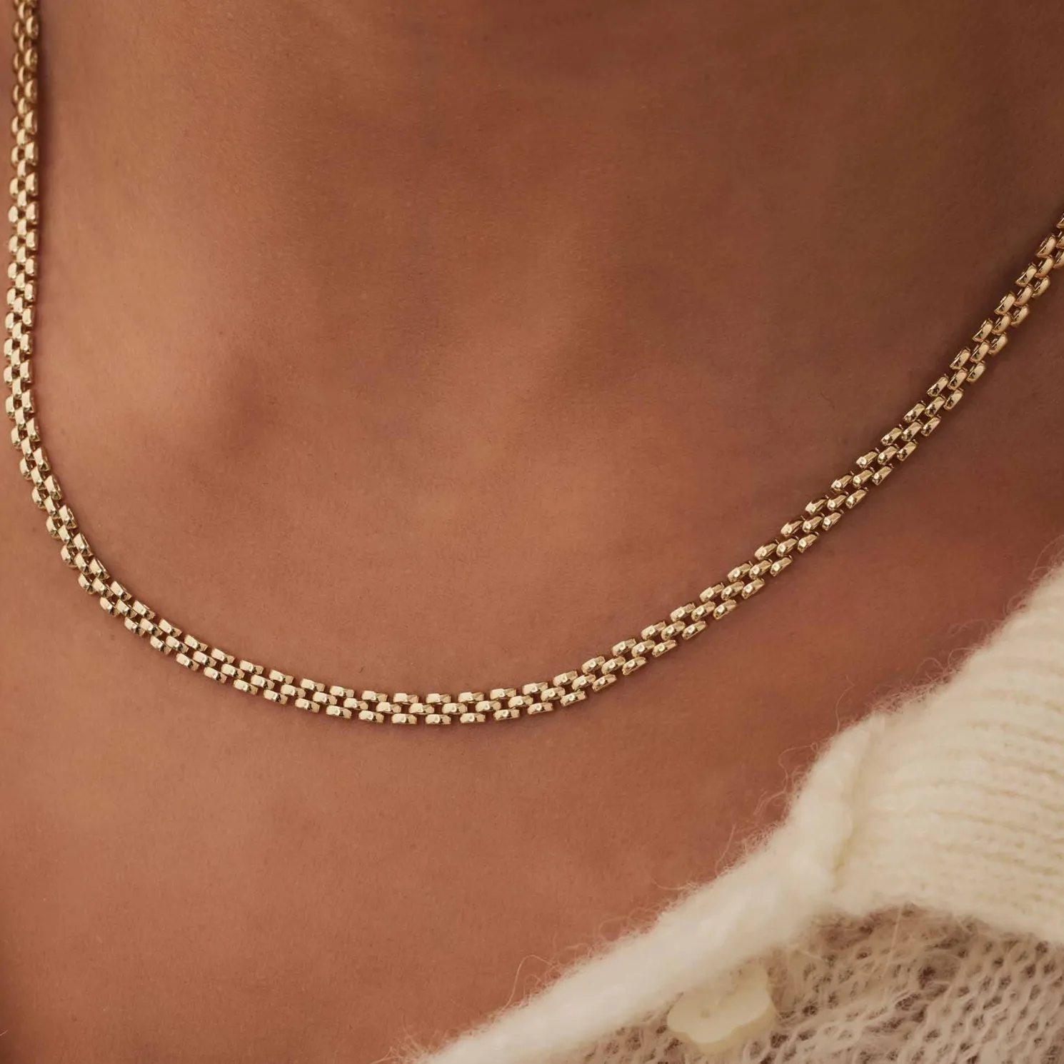 Aidee Rosine 14 karaat gouden schakelketting