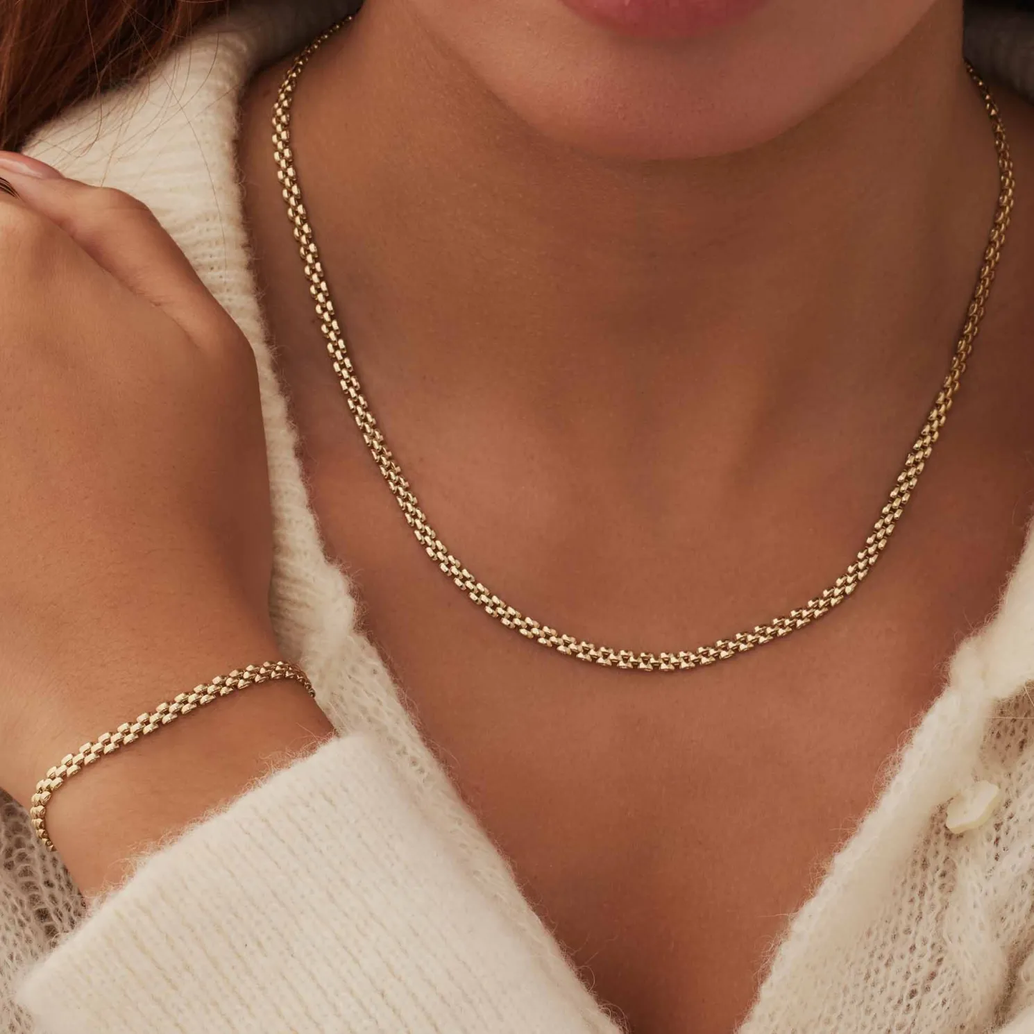 Aidee Rosine 14 karaat gouden schakelketting