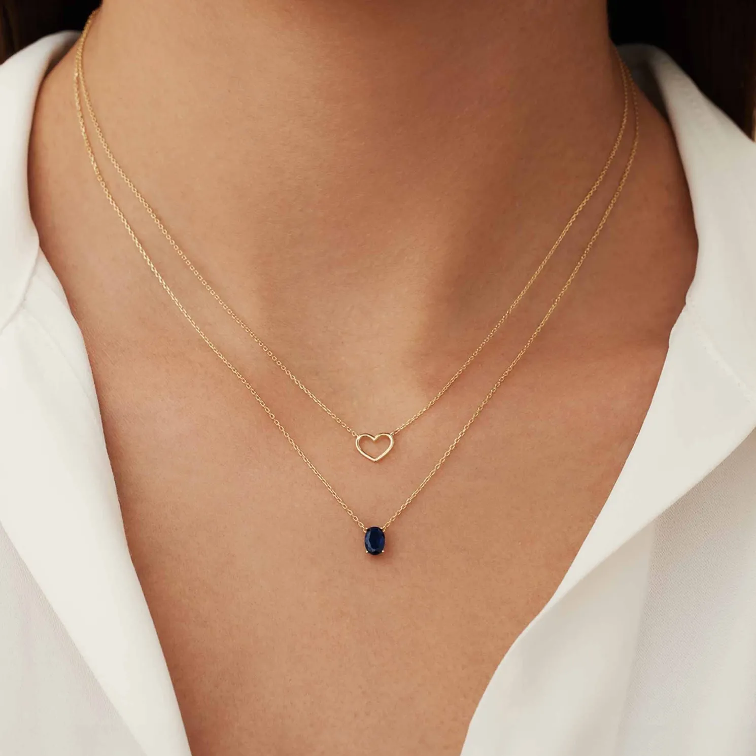 Belleville Amore 14 karaat gouden collier met hartje