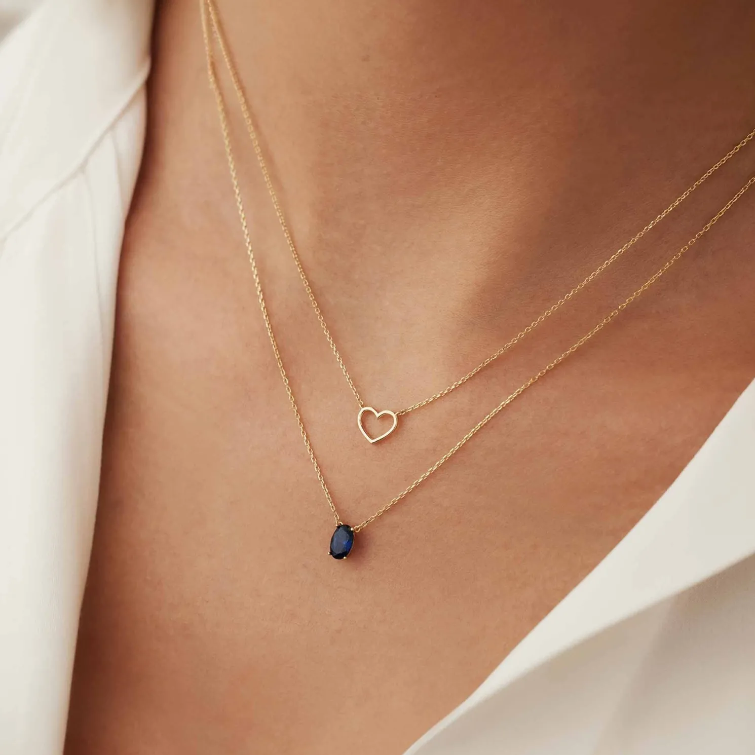 Belleville Amore 14 karaat gouden collier met hartje