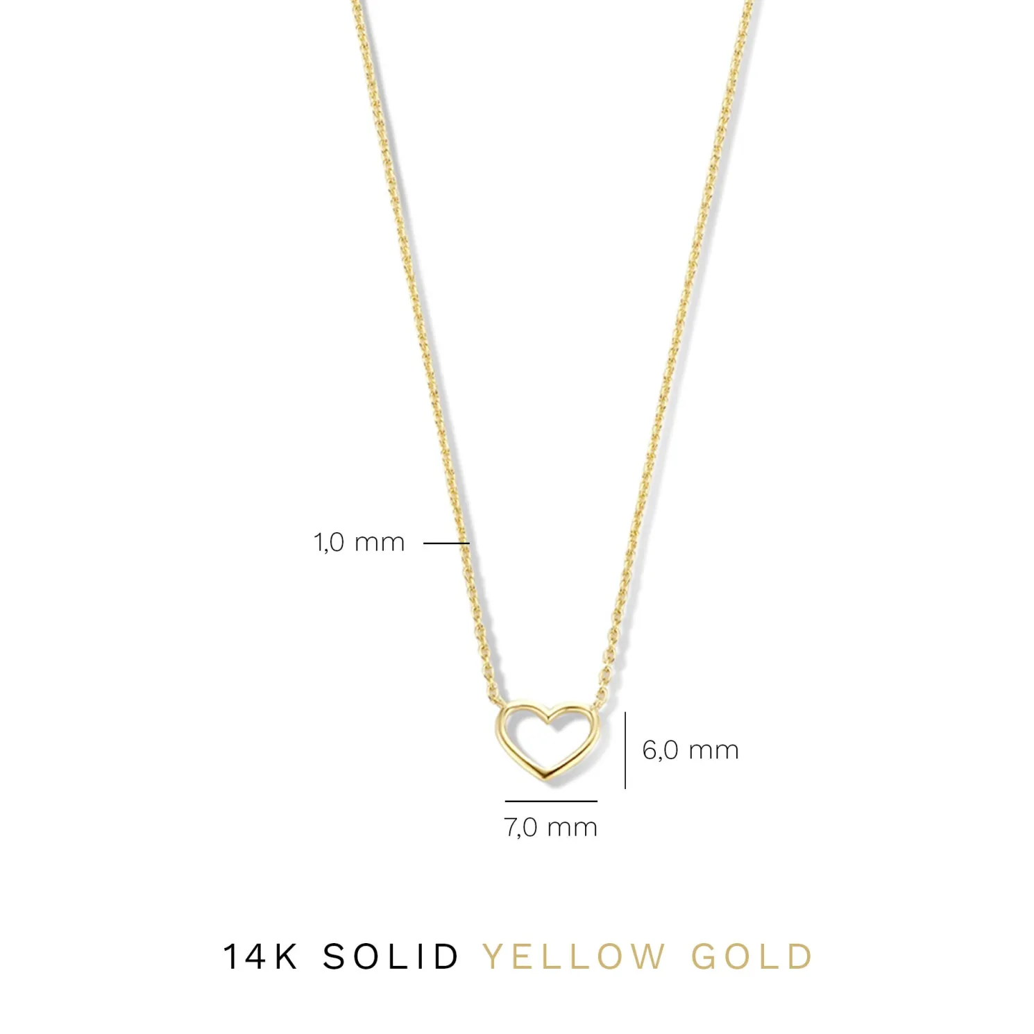 Belleville Amore 14 karaat gouden collier met hartje