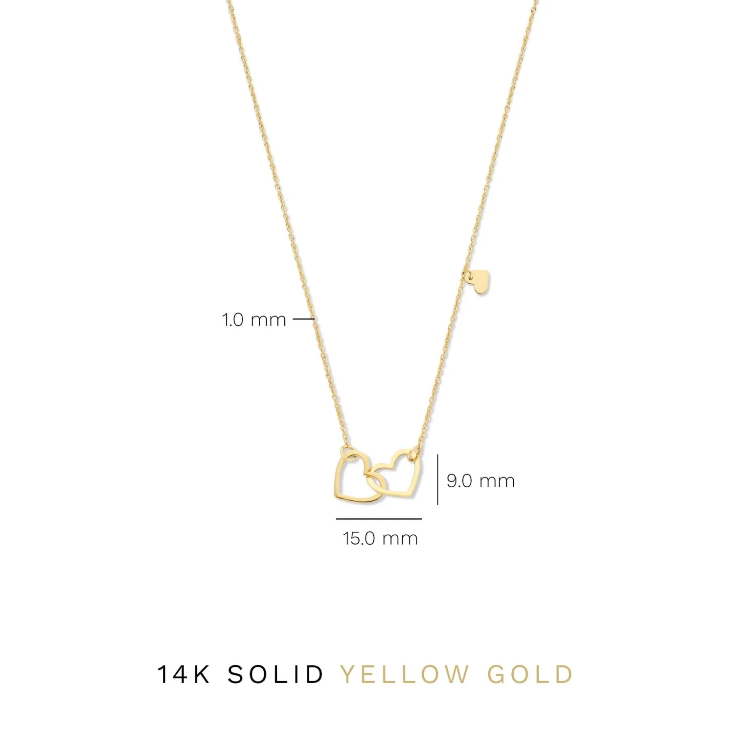 Belleville Amore 14 karaat gouden collier met hartje