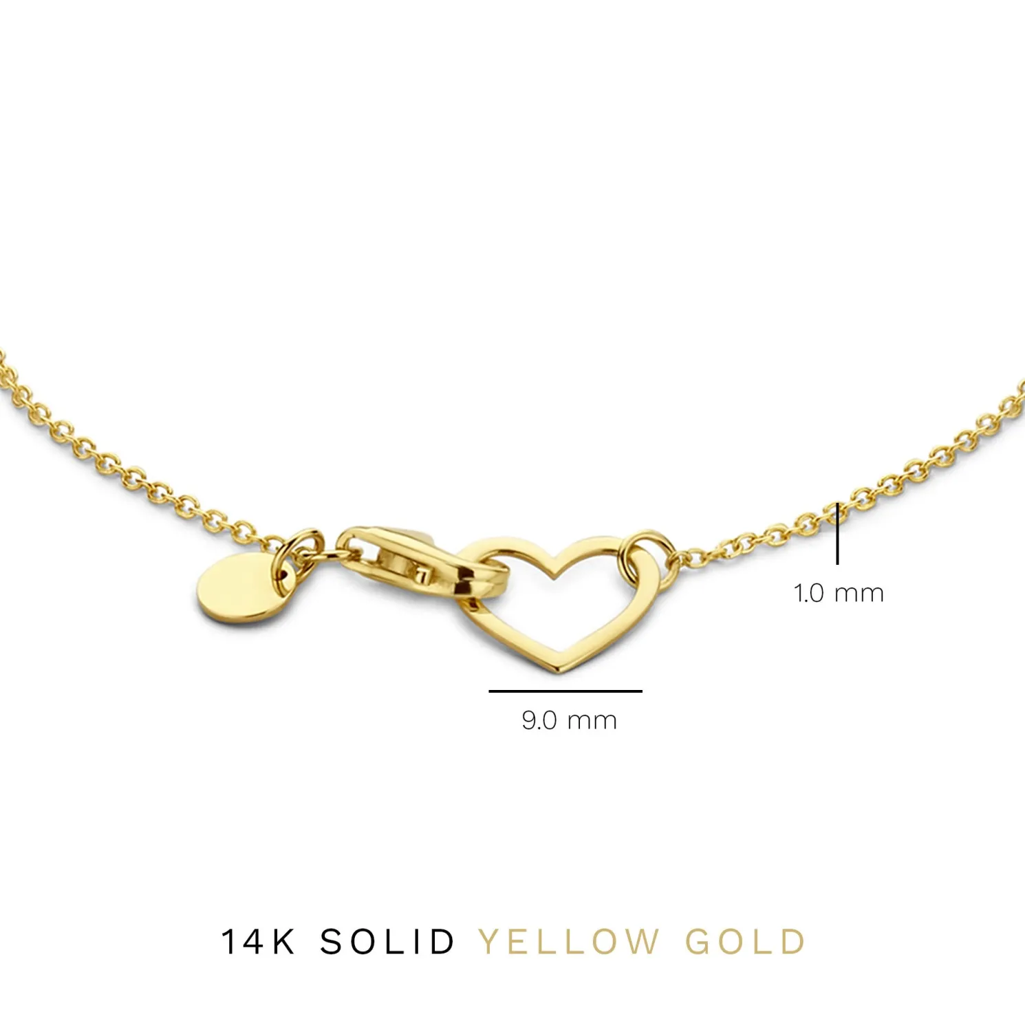 Belleville Amore 14 karaat gouden armband met hartje