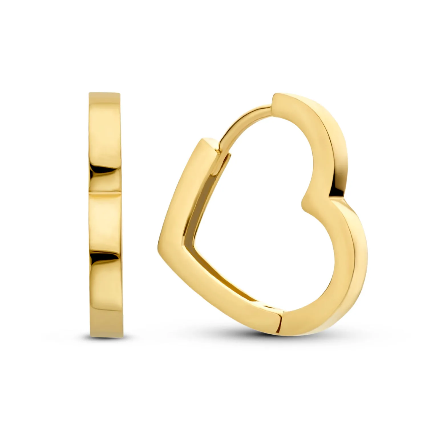 Belleville Amore 14 karaat gouden hartjes oorbellen