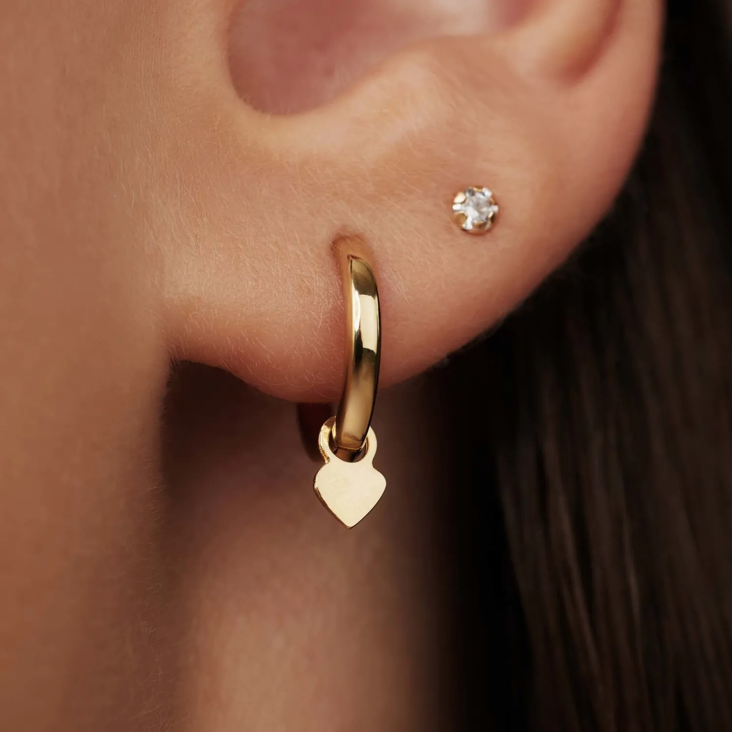 Belleville Amore 14 karaat gouden creolen met hartje