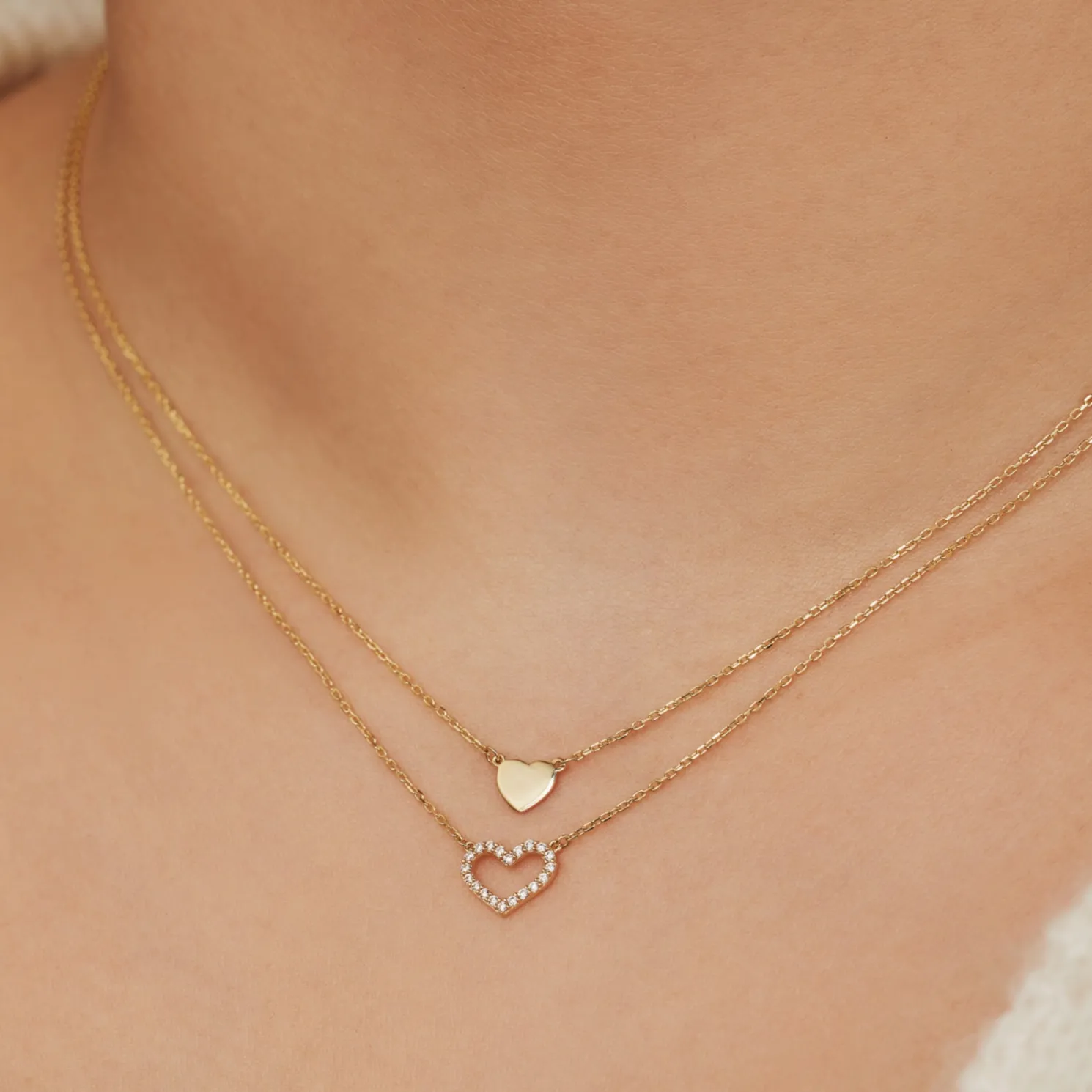 Belleville Amore 14 karaat gouden collier met hartje