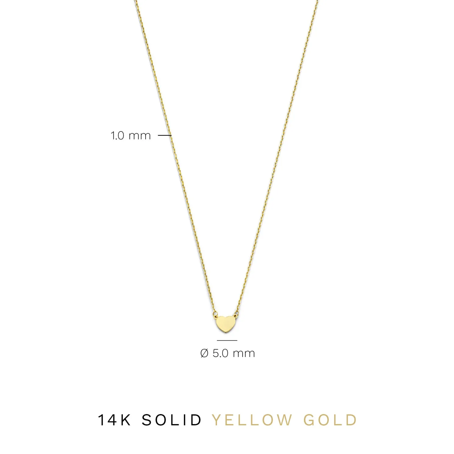 Belleville Amore 14 karaat gouden collier met hartje