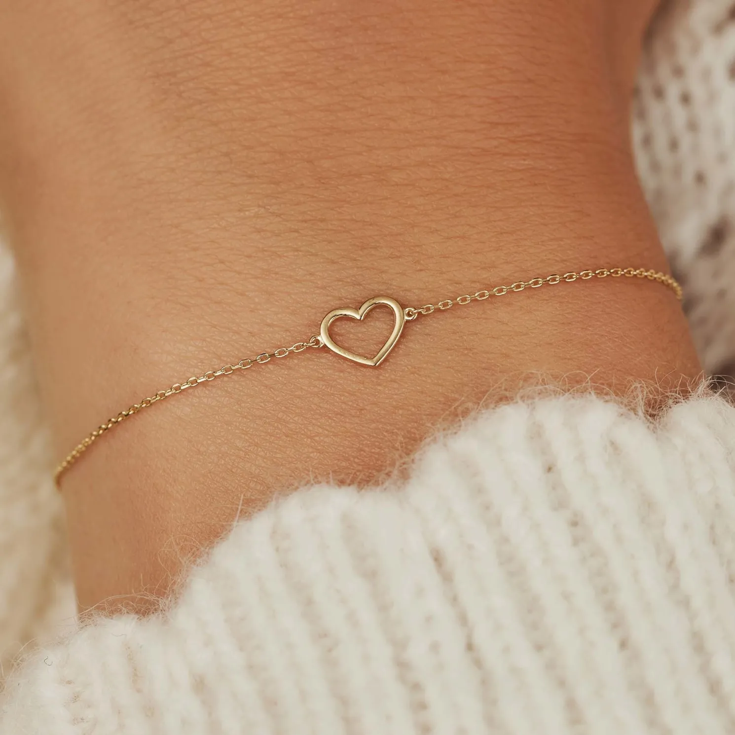 Belleville Amore 14 karaat gouden armband met hartje