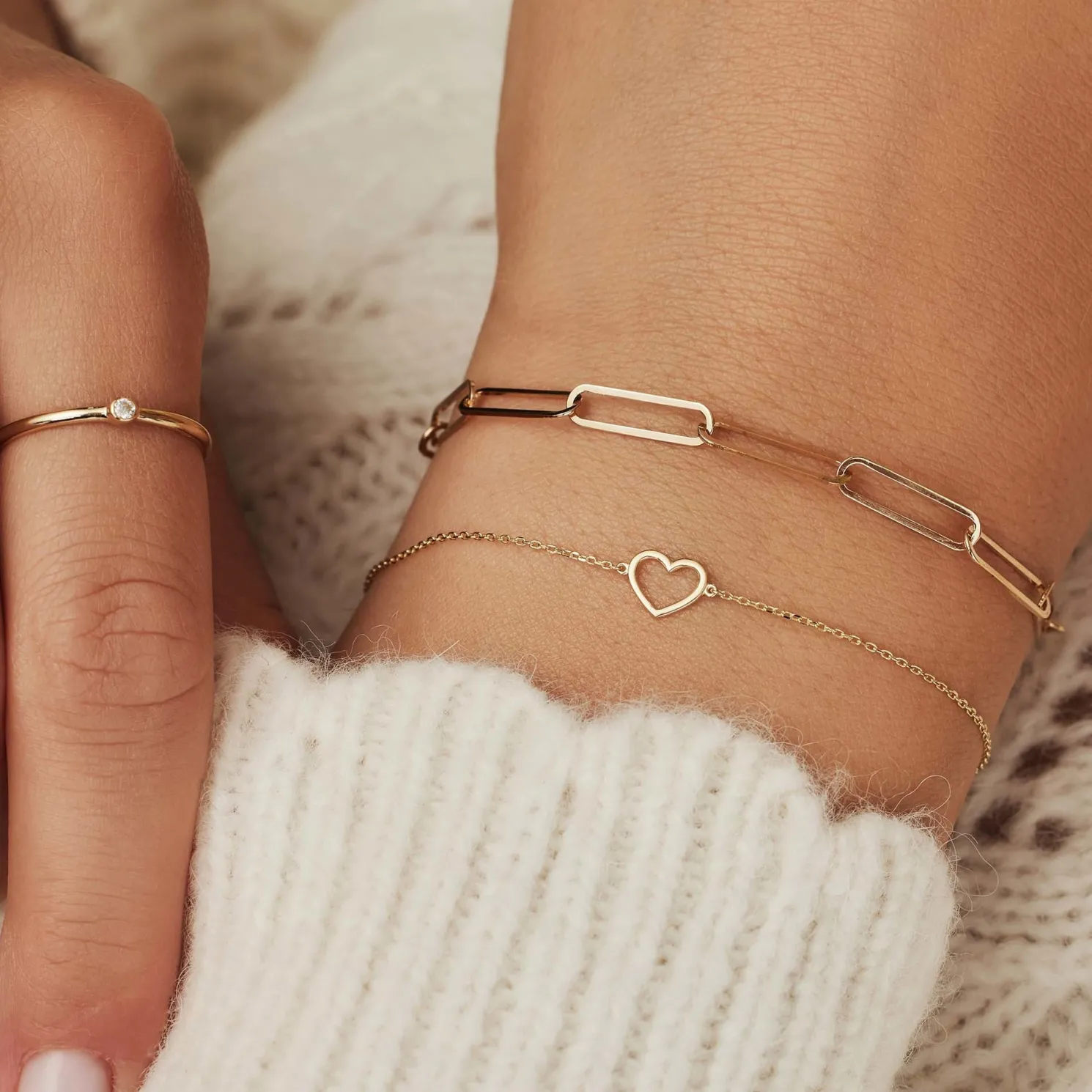 Belleville Amore 14 karaat gouden armband met hartje