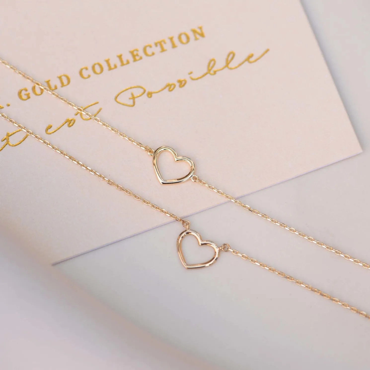 Belleville Amore 14 karaat gouden armband met hartje