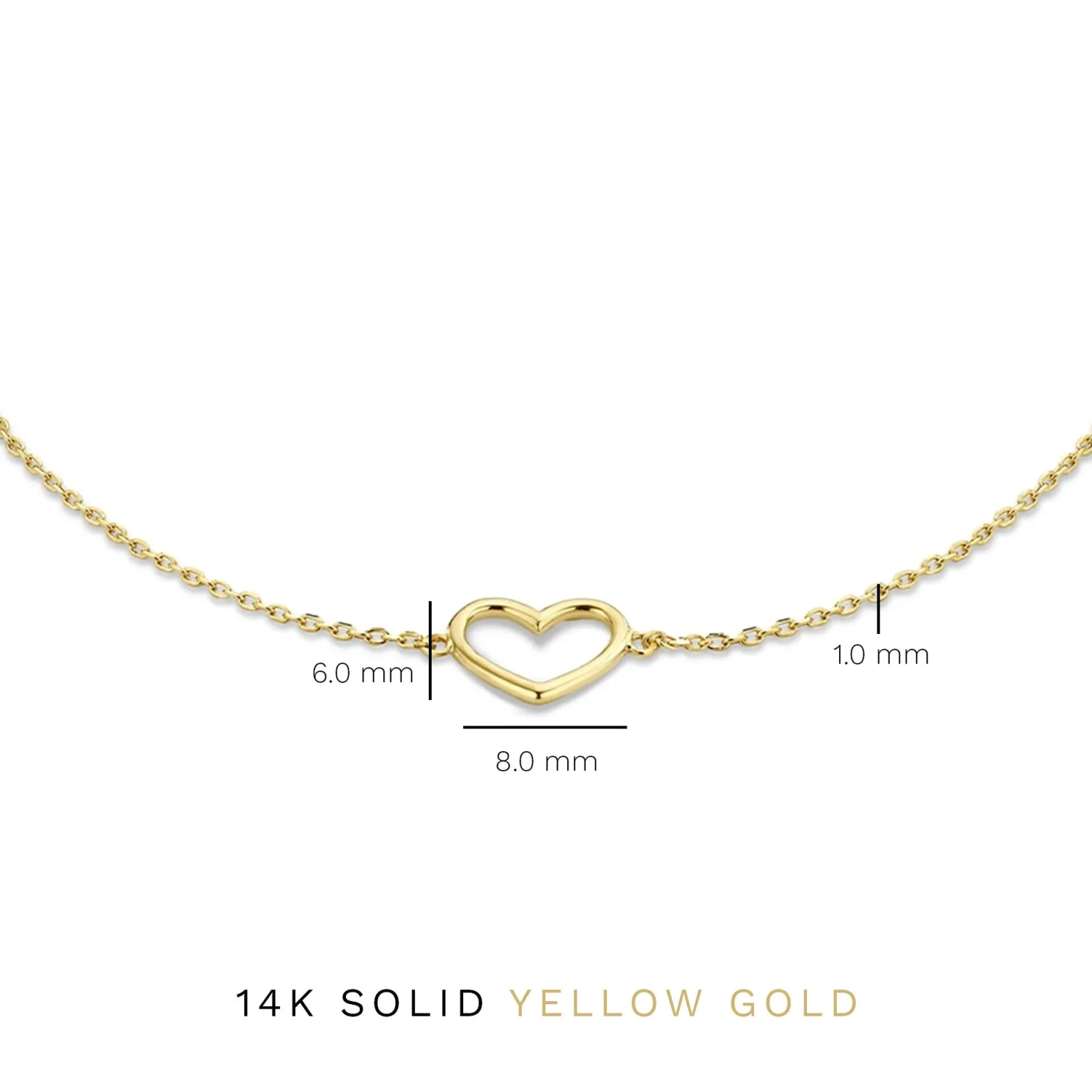 Belleville Amore 14 karaat gouden armband met hartje