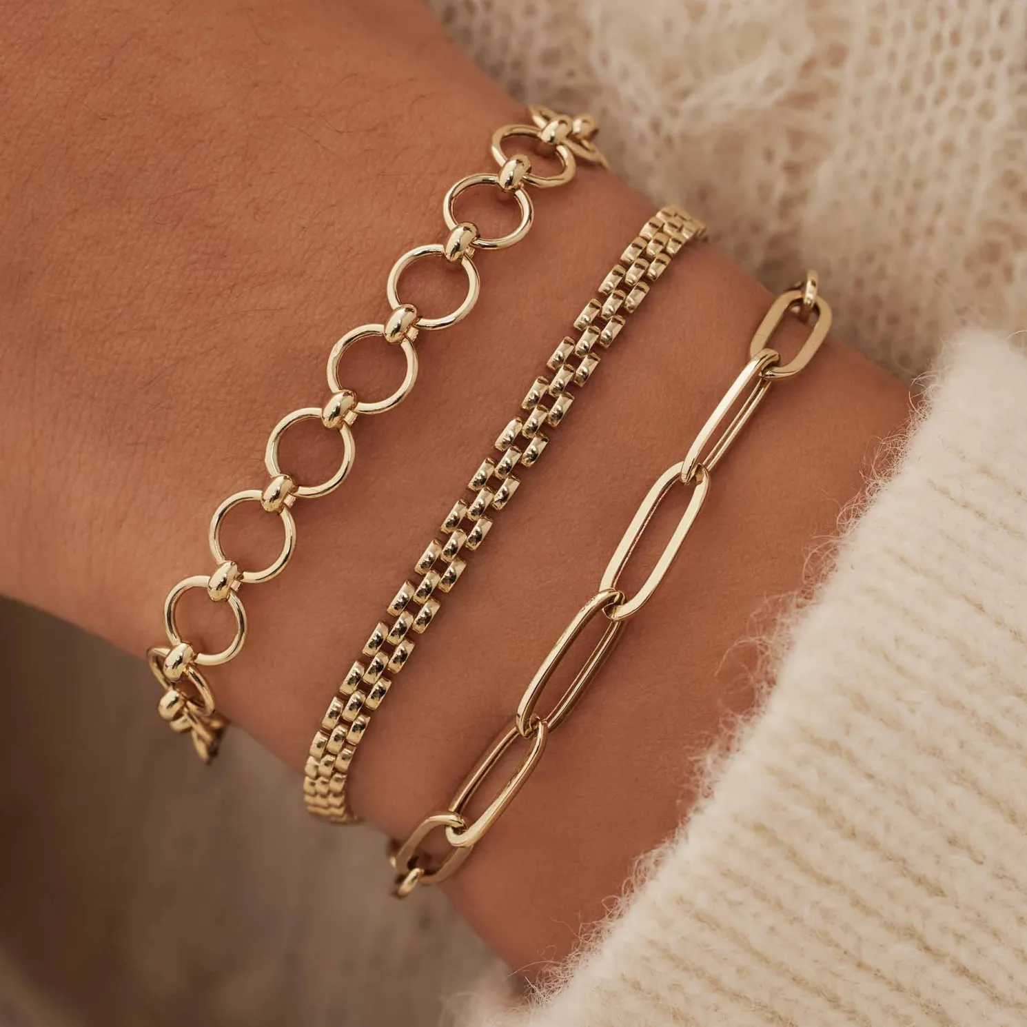 Belleville Axelle 14 karaat gouden schakelarmband