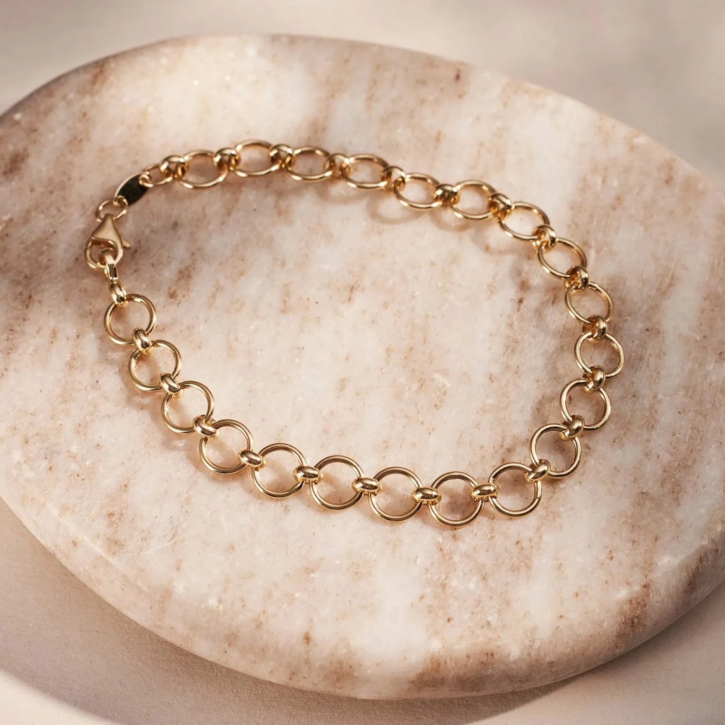 Belleville Axelle 14 karaat gouden schakelarmband