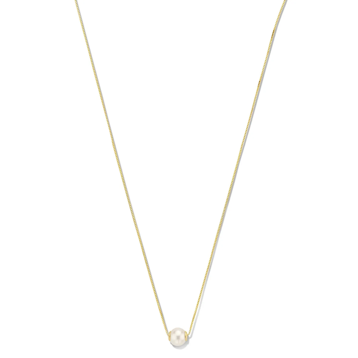 Belleville Luna 14 karaat gouden collier met zoetwaterparel