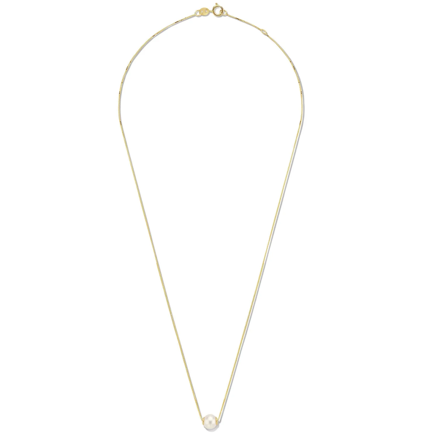 Belleville Luna 14 karaat gouden collier met zoetwaterparel