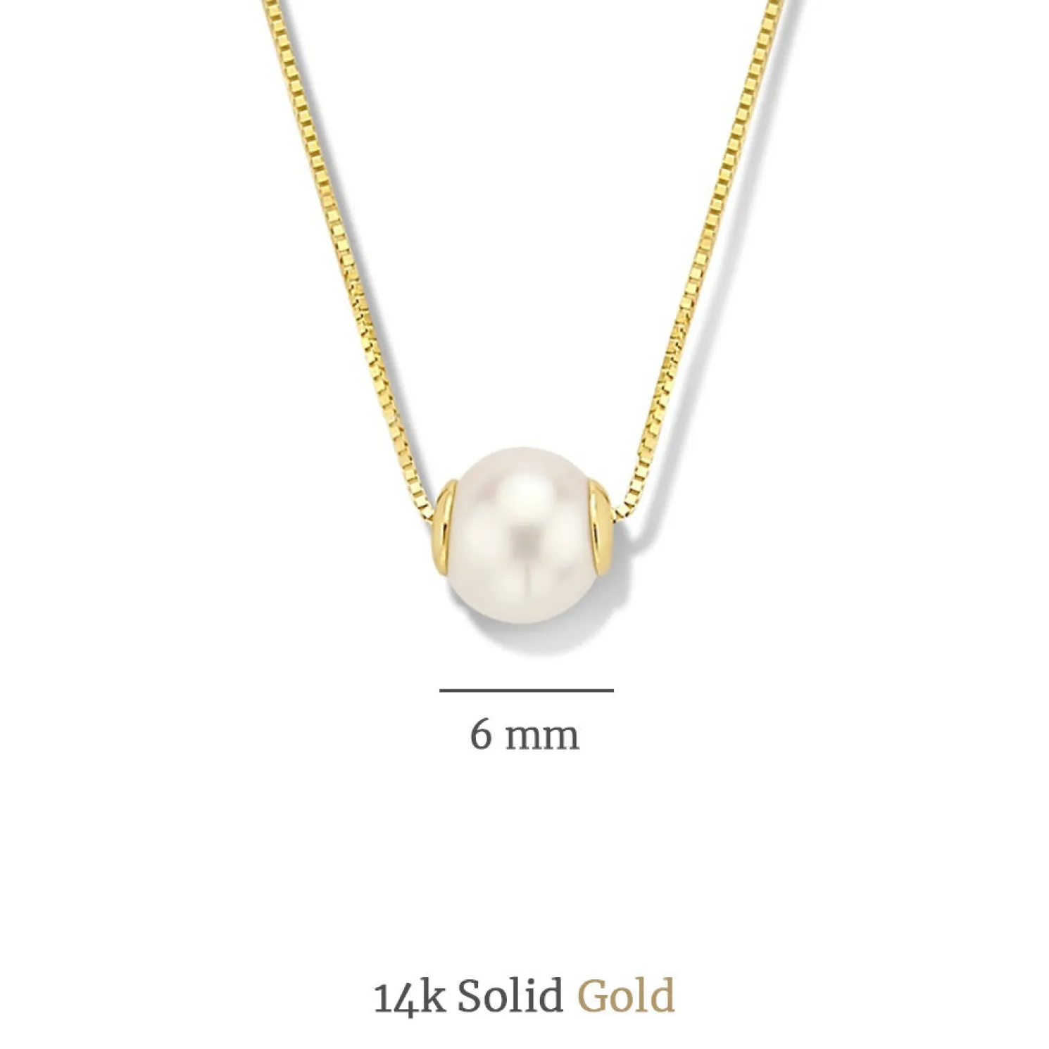 Belleville Luna 14 karaat gouden collier met zoetwaterparel