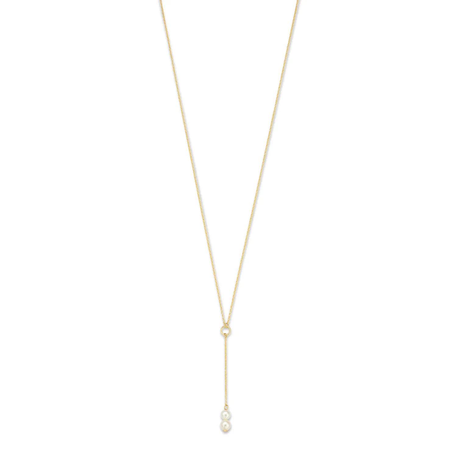 Belleville Luna 14 karaat gouden collier met zoetwaterparels