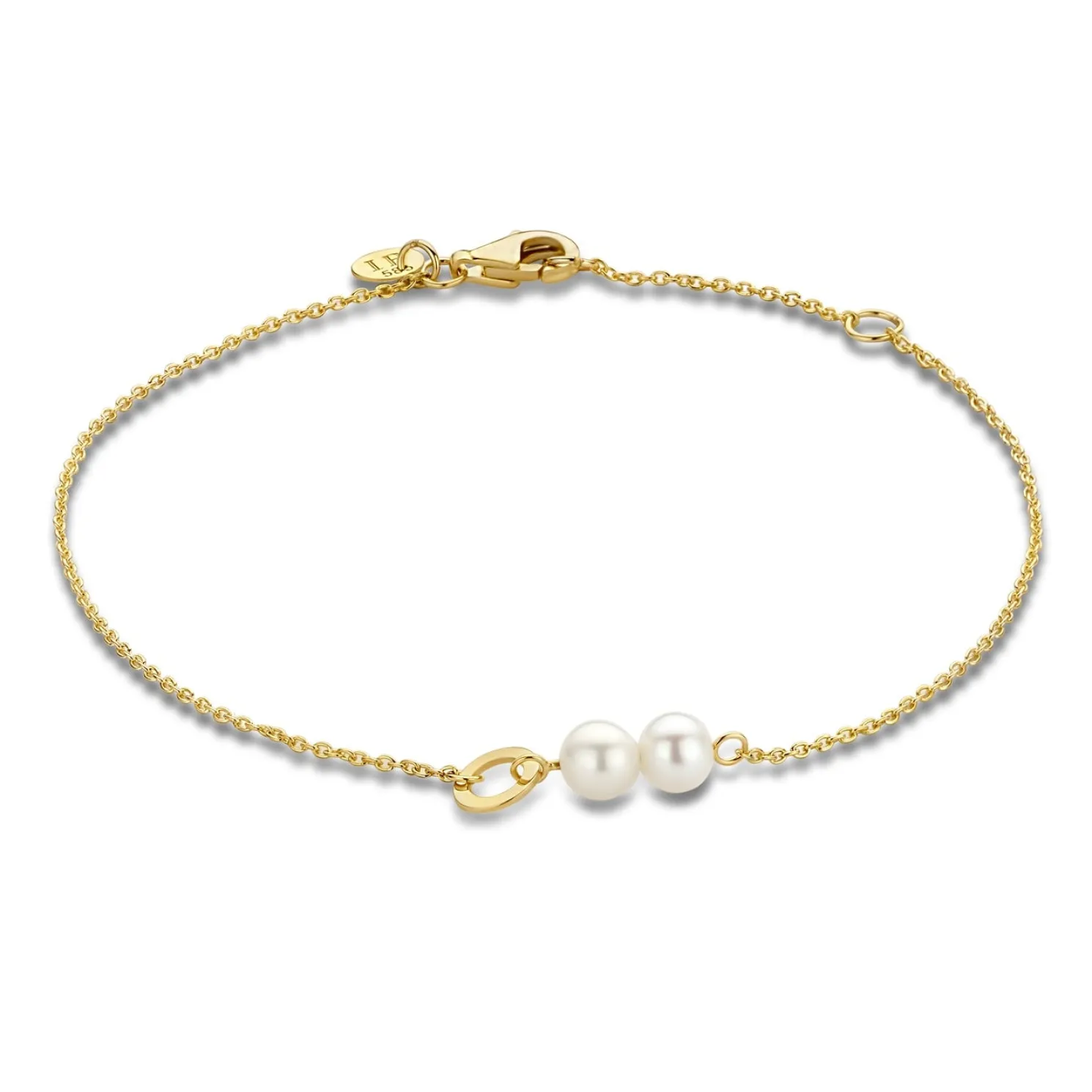 Belleville Luna 14 karaat gouden armband met zoetwaterparels