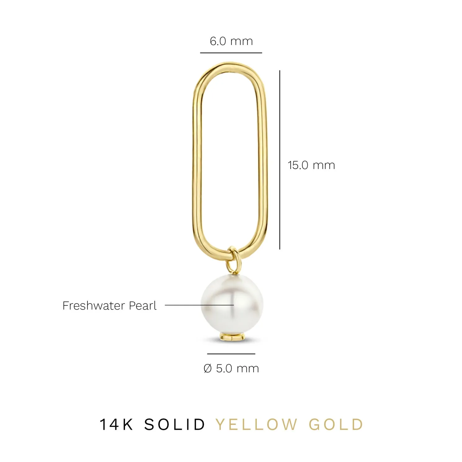 Belleville Luna 14 karaat gouden oorknoppen met zoetwaterparel