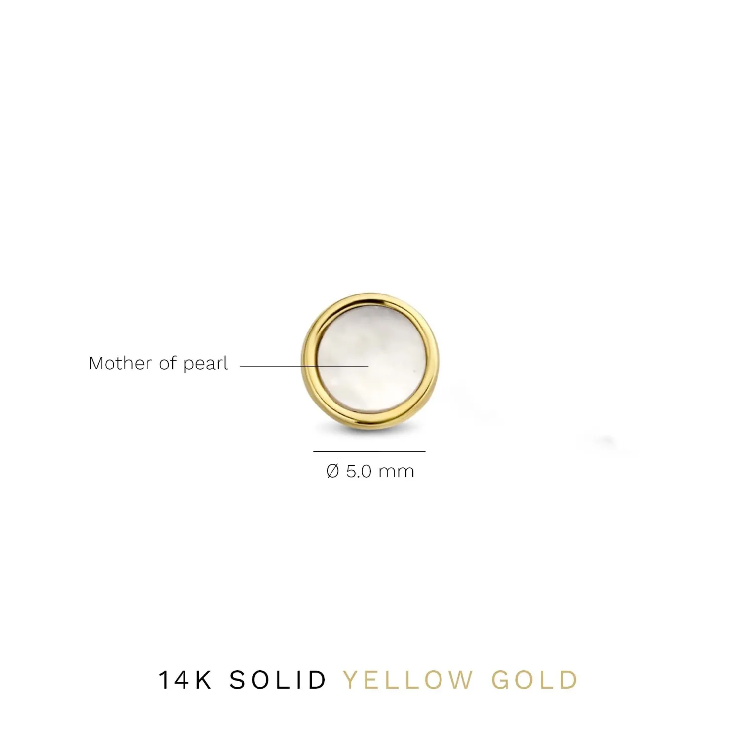 Belleville Nova 14 karaat gouden oorknoppen met parelmoer