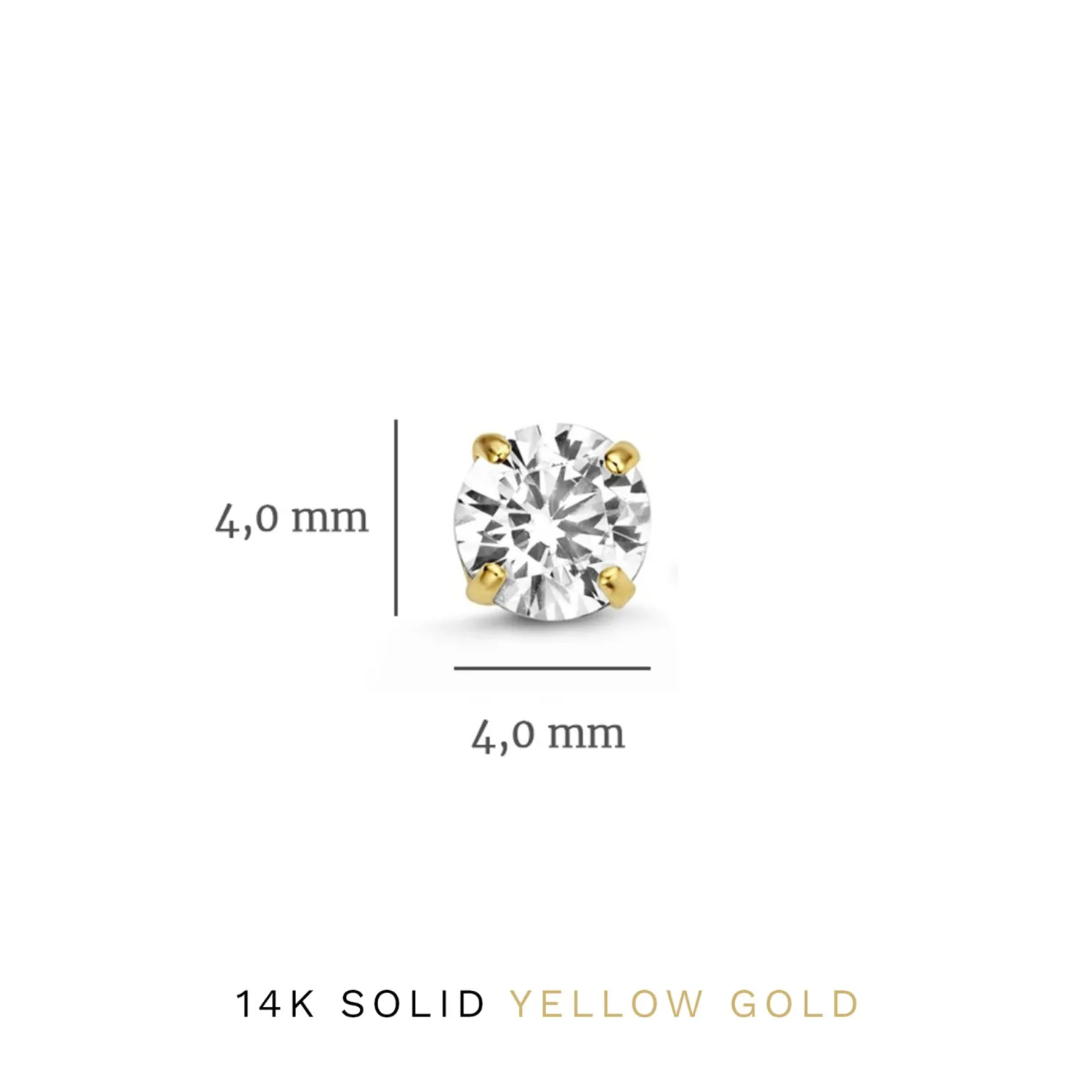 Cadeau d'Isabel 14 karaat gouden oorbellen set met zirkonia steentjes