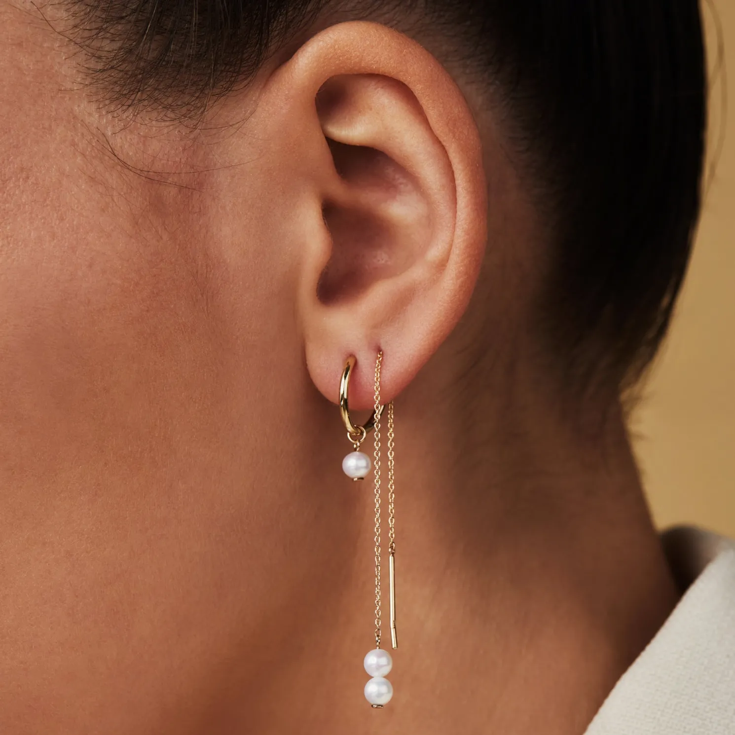 Cadeau d'Isabel 14 karaat gouden oorbellen set met zoetwaterparels