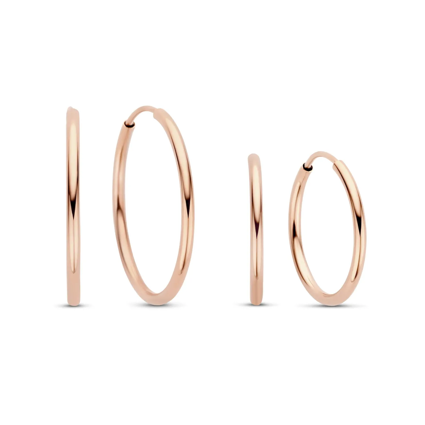 Cadeau d'Isabel 14 karaat rosé gouden oorbellen set