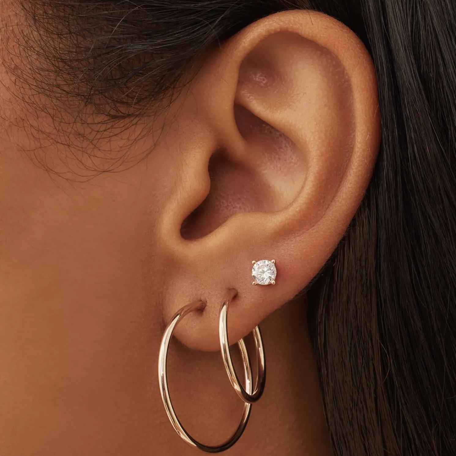 Cadeau d'Isabel 14 karaat rosé gouden oorbellen set