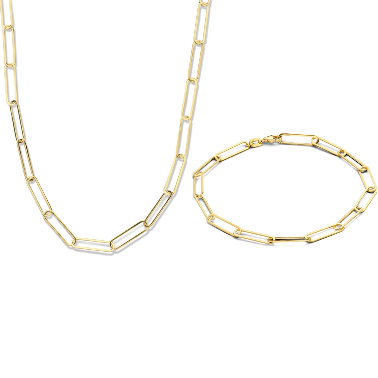 Cadeau d'Isabel 14 karaat gouden collier en armband giftset