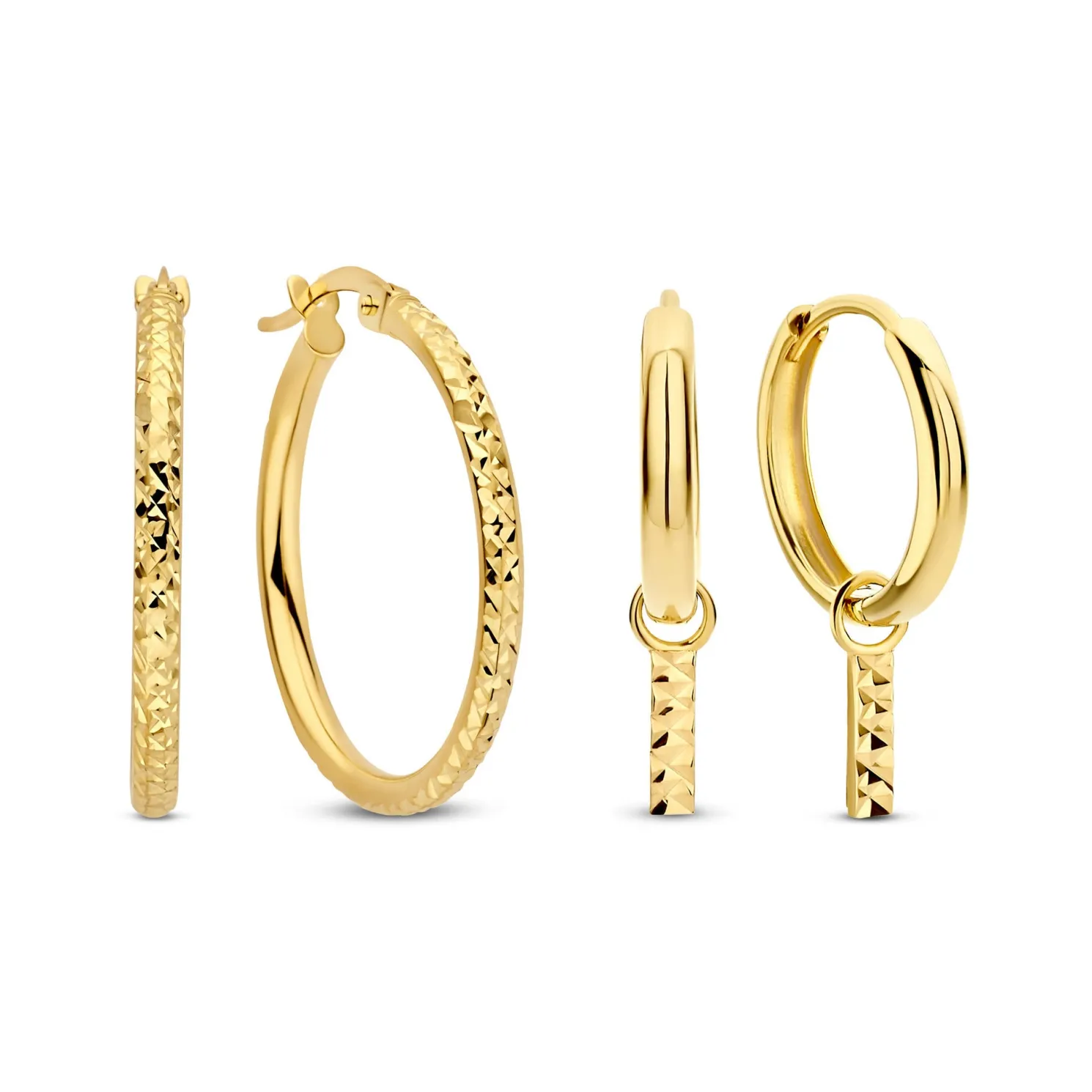 Cadeau d'Isabel 14 karaat gouden oorbellen set
