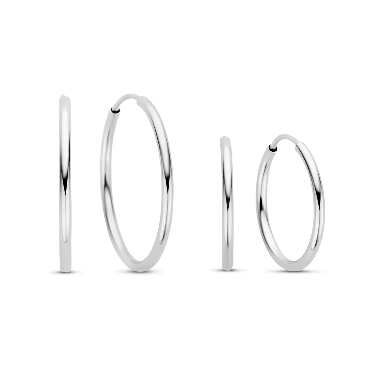 Cadeau d'Isabel 14 karaat witgouden oorbellen set