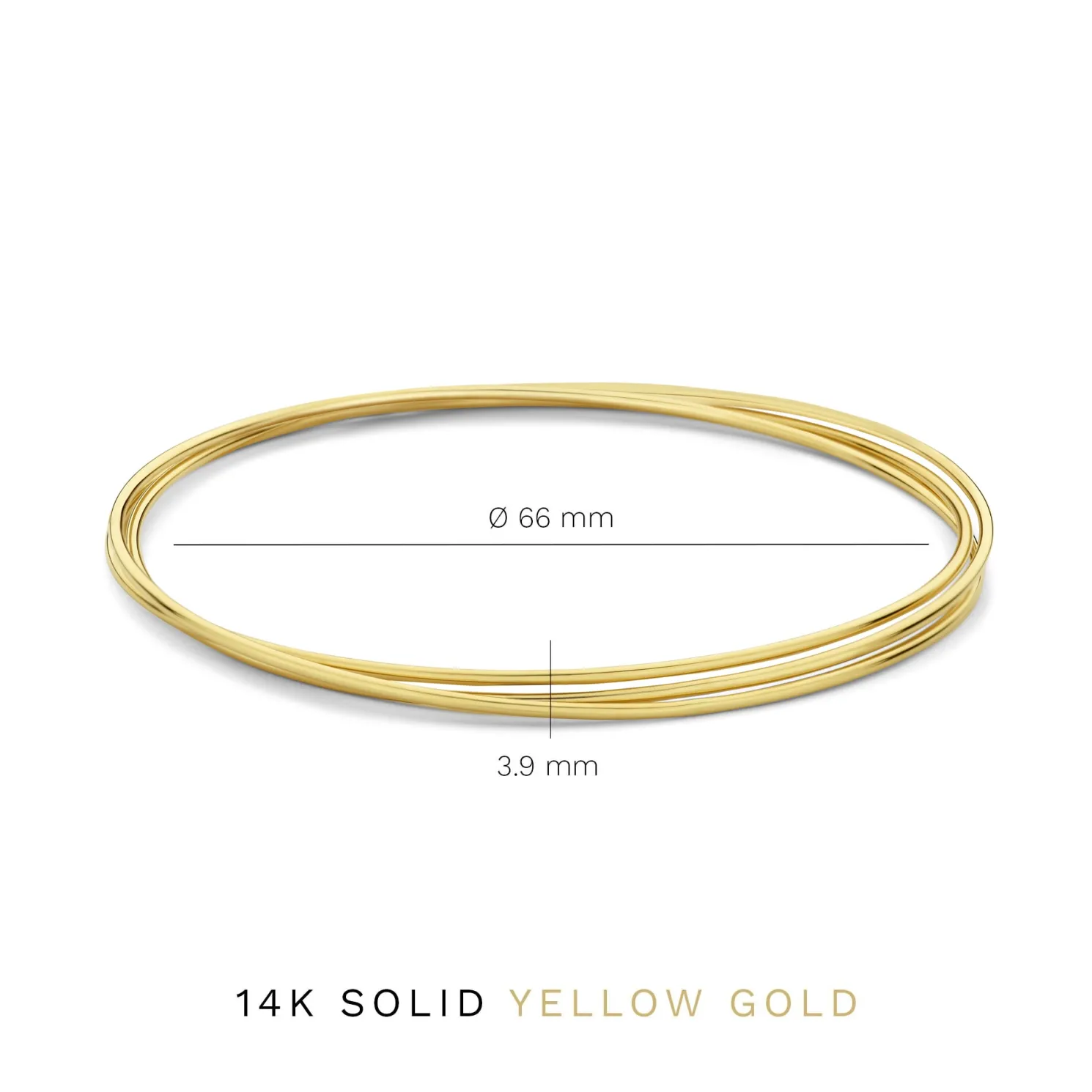 Cour d'Honneur Adora 14 karaat gouden bangles met 3 armbanden