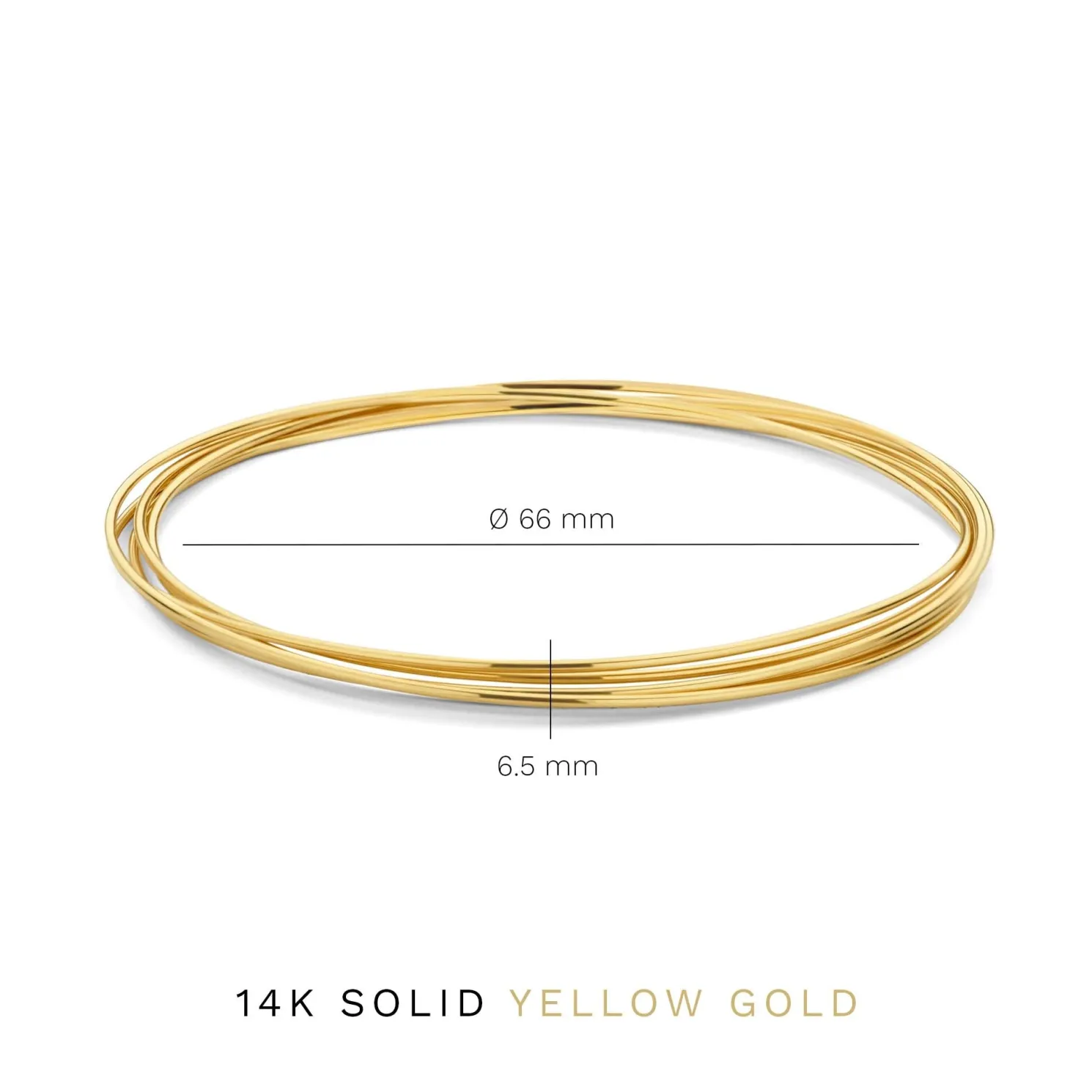 Cour d'Honneur Adora 14 karaat gouden bangles met 5 armbanden