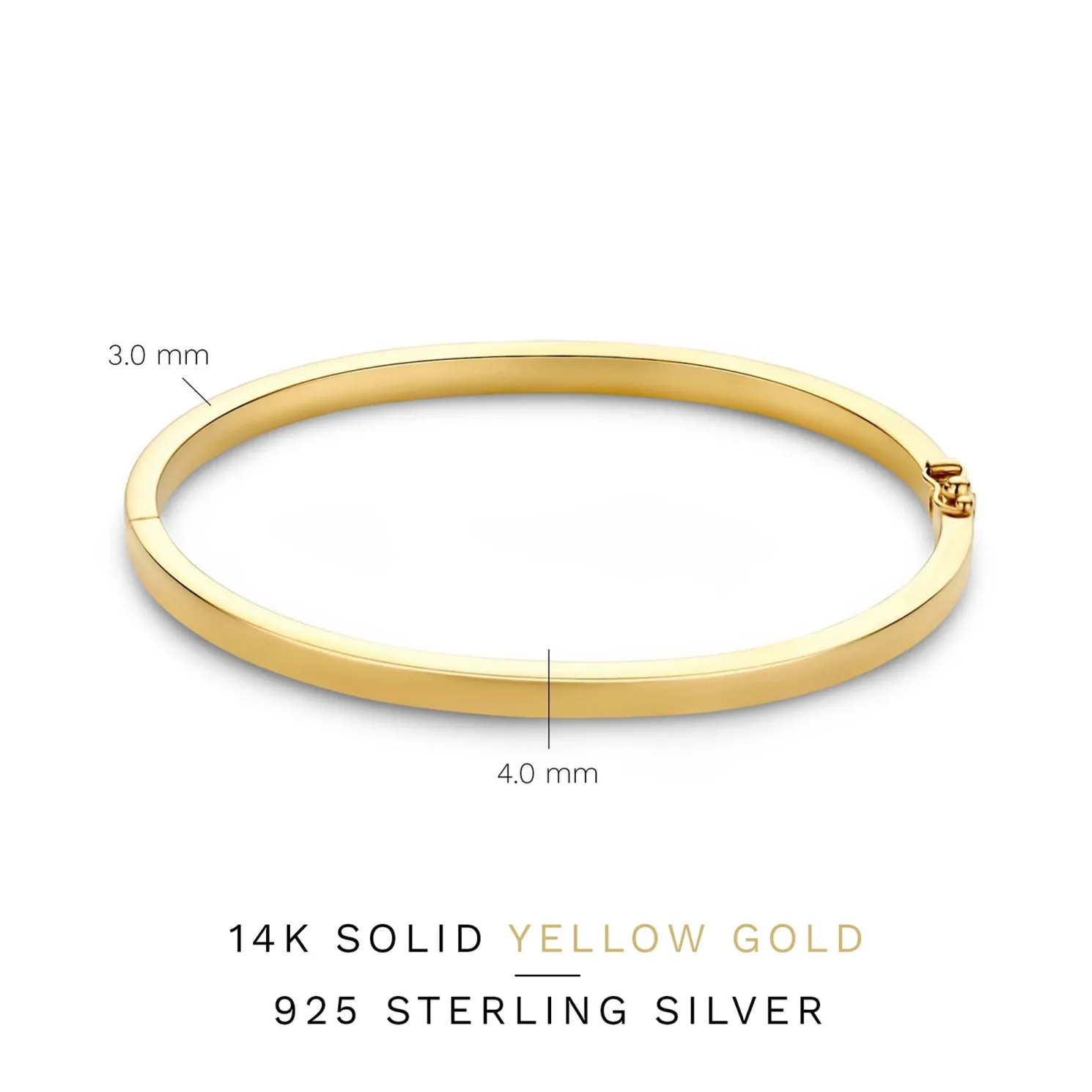 Cour d'Honneur Clara 14 karaat gouden bangle met rechthoekige rand