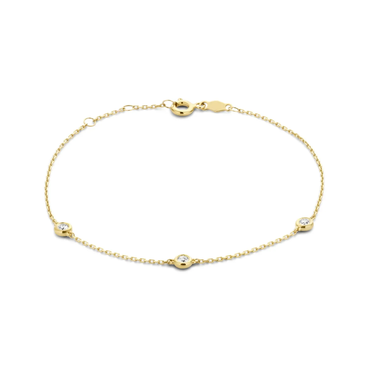 De la Paix Alfie 14 karaat gouden armband met diamant 0.12 karaat