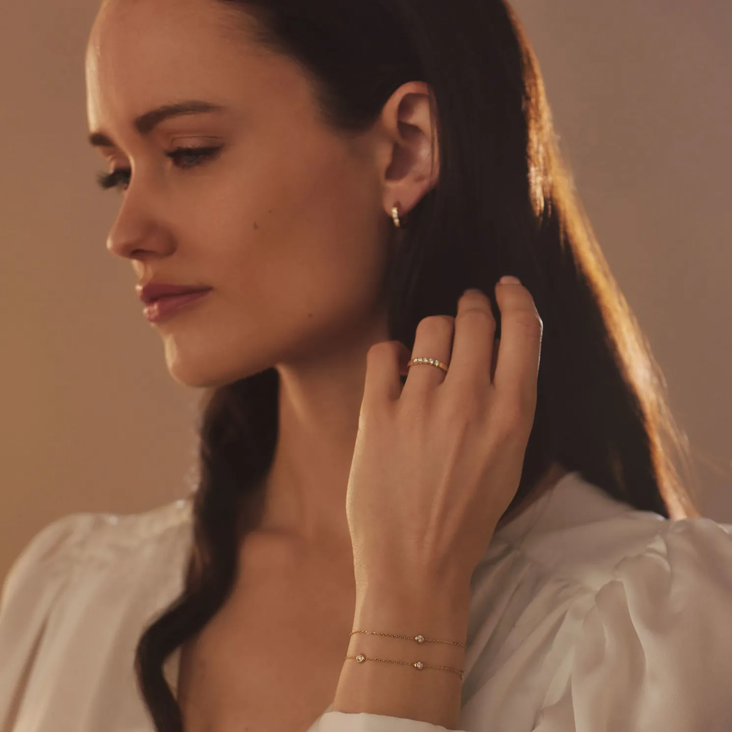 De la Paix Alfie 14 karaat gouden armband met diamant 0.12 karaat