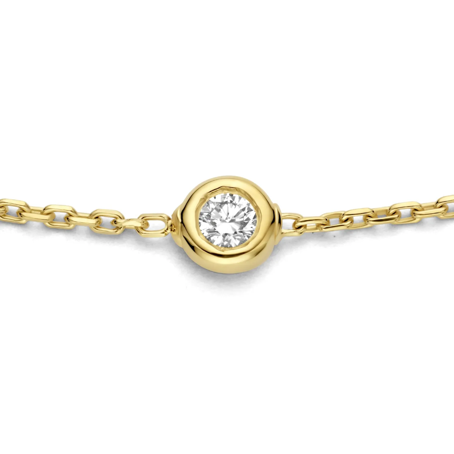 De la Paix Alfie 14 karaat gouden armband met diamant 0.12 karaat