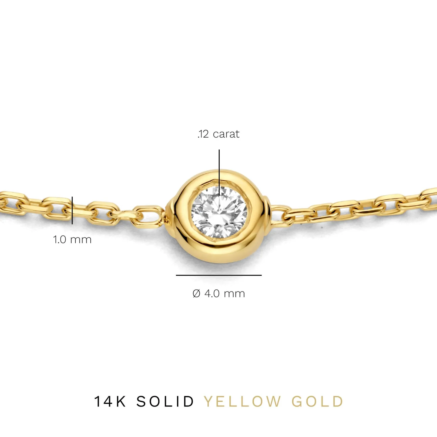 De la Paix Alfie 14 karaat gouden armband met diamant 0.12 karaat