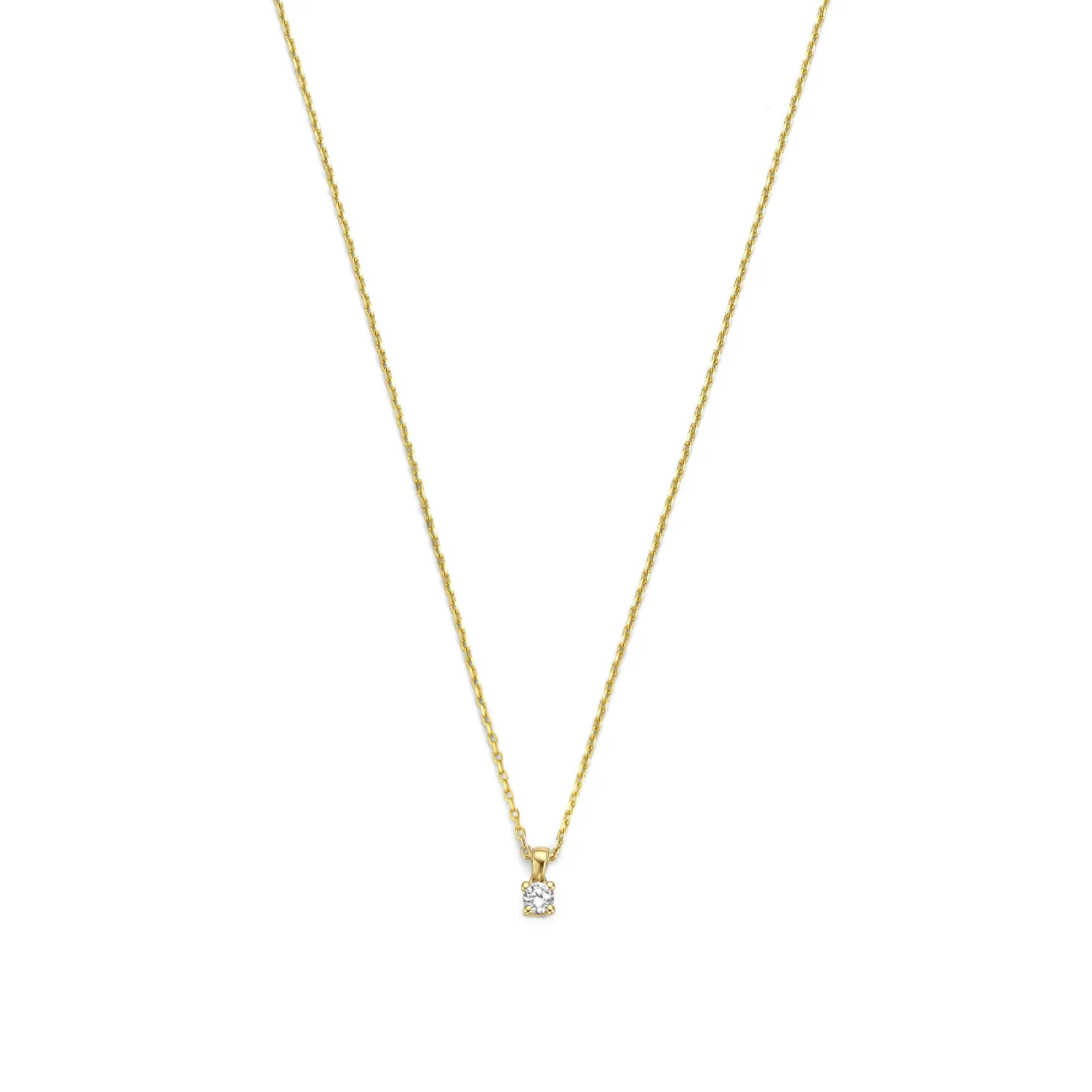 De la Paix Celesse 14 karaat gouden collier met diamant 0.07 karaat