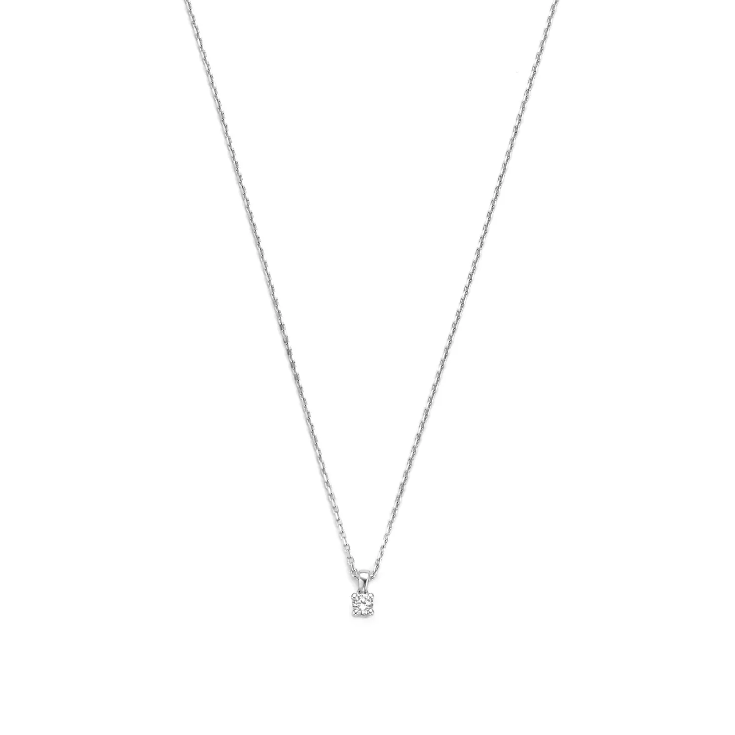 De la Paix Celesse 14 karaat witgouden collier met diamant 0.07 karaat