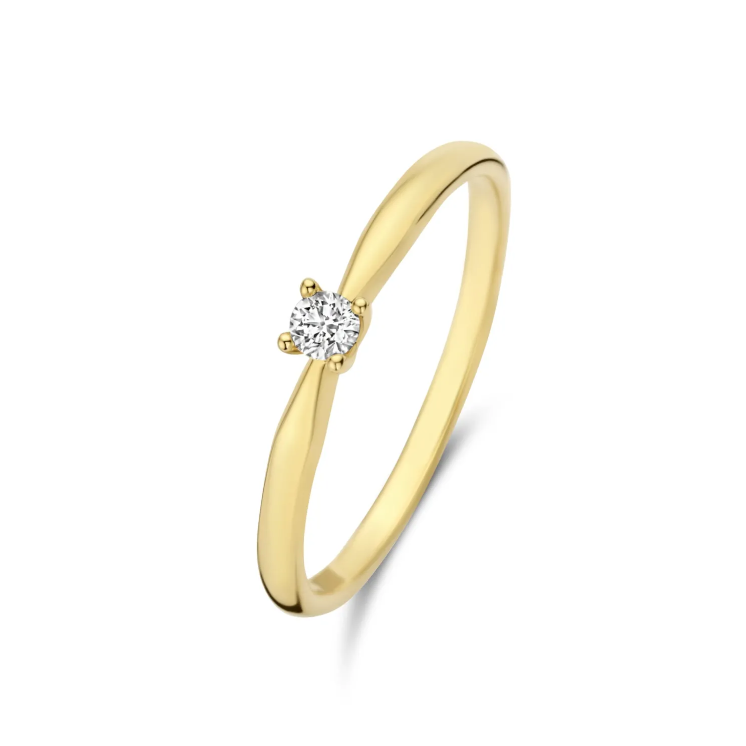 De la Paix Celesse 14 karaat gouden ring met diamant 0.07 karaat