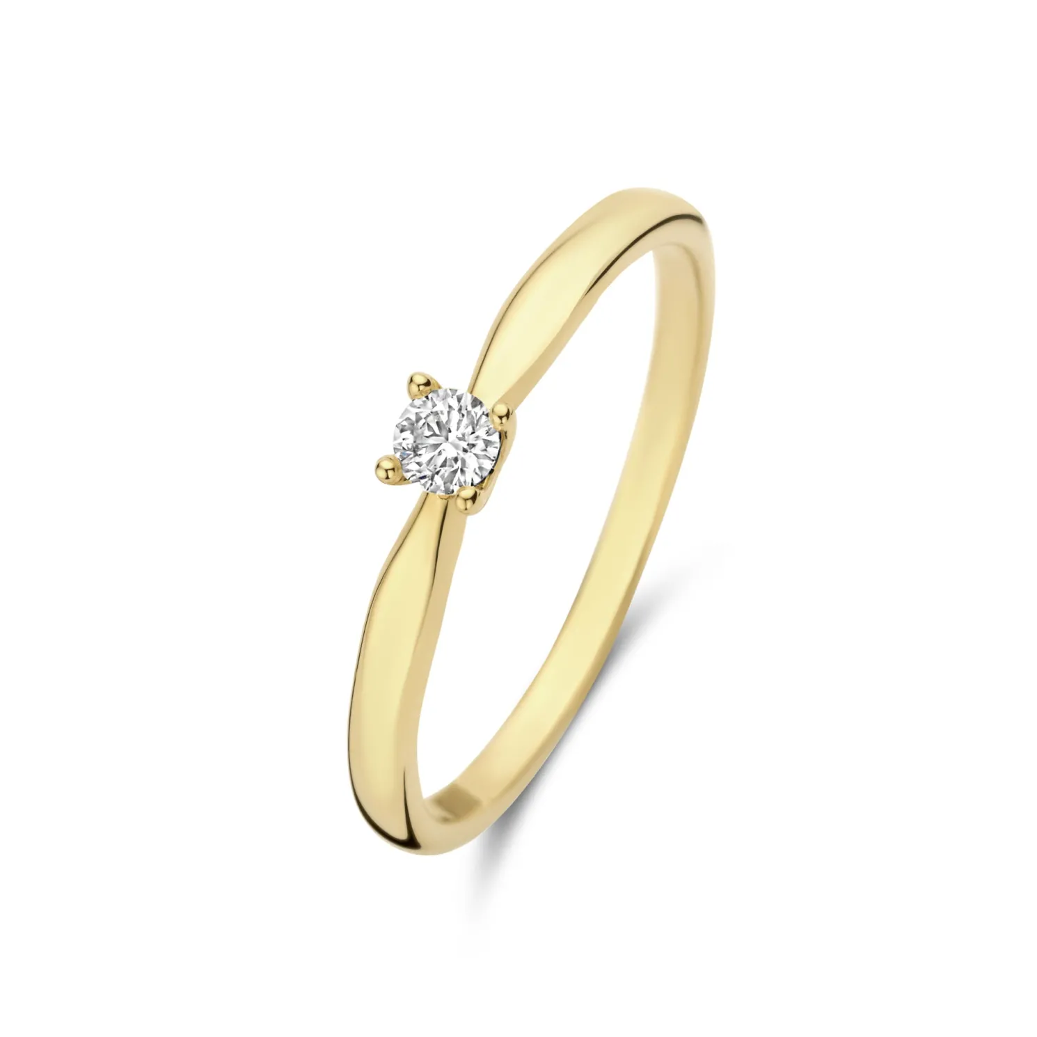 De la Paix Christine 14 karaat gouden ring met diamant 0.10 karaat