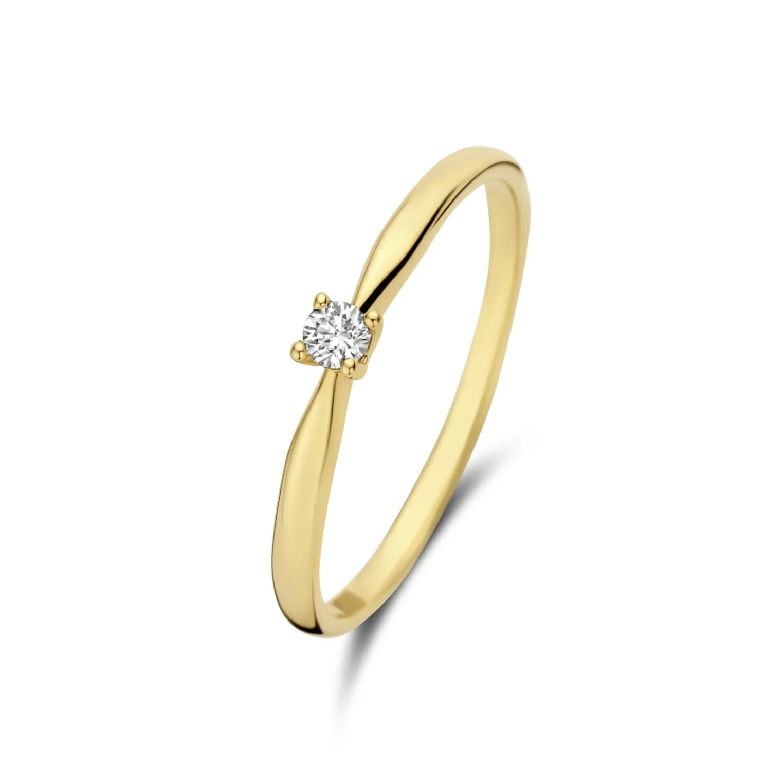 De la Paix Céline 14 karaat gouden ring met diamant 0.05 karaat